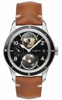Montblanc 1858 Geosphere Stainless Steel / Black / Calf