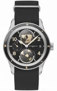 Montblanc 1858 Geosphere Stainless Steel / Black / NATO