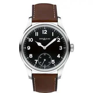 Montblanc 1858 Manual Small Second Stainless Steel / Black
