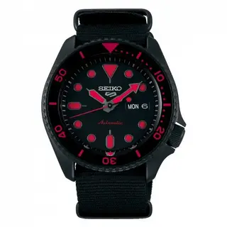 Seiko 5 Sports Street Style Hard Coating / Black – Red / NATO