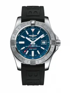Breitling Avenger II GMT Stainless Steel / Mariner Blue / Rubber / Folding