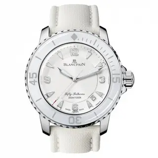 Blancpain Fifty Fathoms Automatique Stainless Steel / White / White Canvas