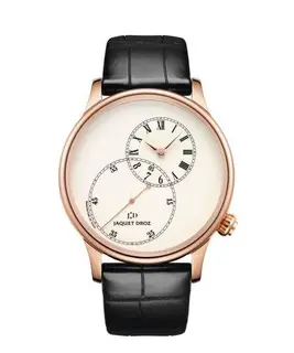 Jaquet Droz Grande Seconde 43 Decentree Ivory Enamel / Red Gold
