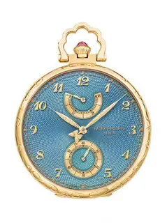 Patek Philippe Pocket Watch Lepine Power Reserve Yellow Gold / Butterflies and Orchids