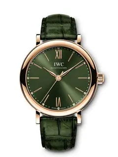 IWC Portofino 34 Red Gold / Green / Santoni
