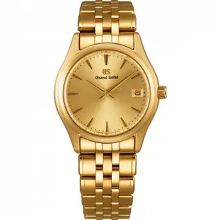 Grand Seiko Quartz Date Yellow Gold / Champagne / Bracelet