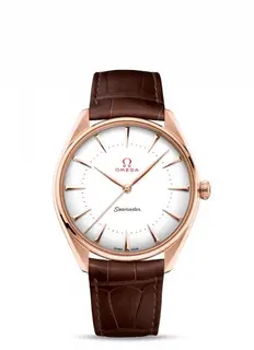 Omega Seamaster Master Co-Axial 39.5 Olympic Games Gold Sedna Gold / Enamel / Alligator