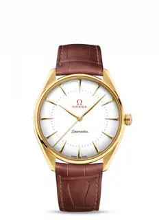 Omega Seamaster Master Co-Axial 39.5 Olympic Games Gold Yellow Gold / Enamel / Alligator