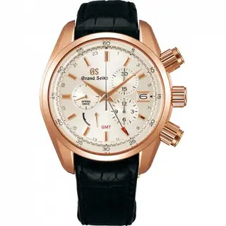 Grand Seiko Spring Drive Chronograph Pink Gold / Silver / Strap
