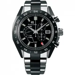 Grand Seiko Spring Drive Chronograph Titanium / Ceramic / Black / Bracelet / Black Ceramics Collection