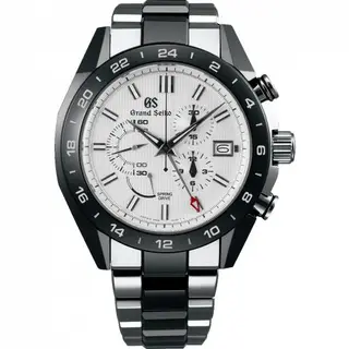 Grand Seiko Spring Drive Chronograph Titanium / Ceramic / White / Bracelet / Black Ceramics Collection