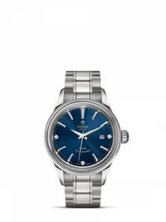 Tudor Style 28 Stainless Steel / Blue-Diamond / Bracelet
