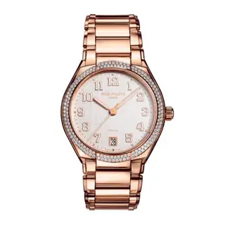 Patek Philippe Twenty-4 Automatic Tiffany Rose Gold / Diamond / Shantung Silk