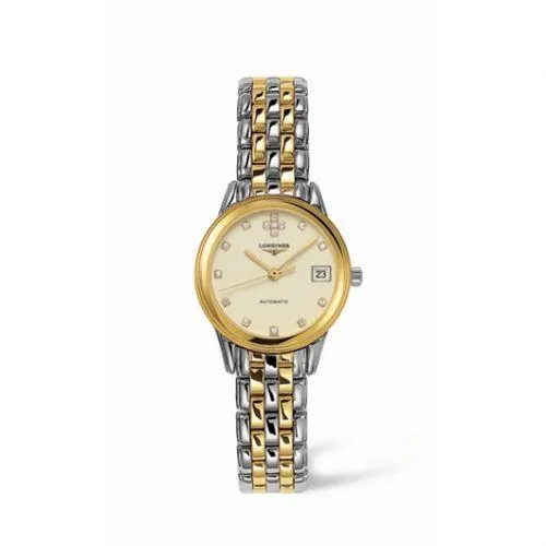 Longines Flagship 26 Automatic Two Tone Cream Diamond L4.274.3.07.7