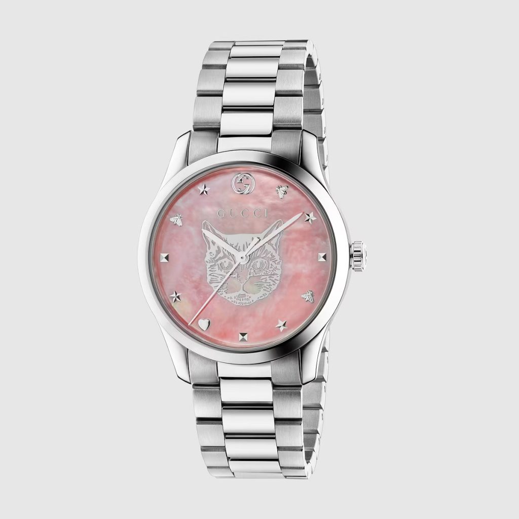 Click to view recent sales and listings for Mother of Pearl Gucci watches on WatchWatchers.app